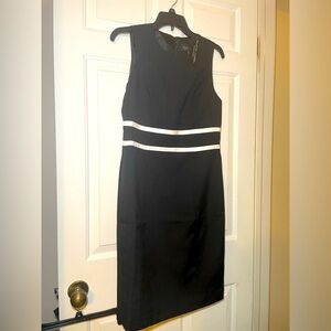 Black Label by Evan Piccone Dress Size 4 Black & White Sheath Dress Back Zip NEW